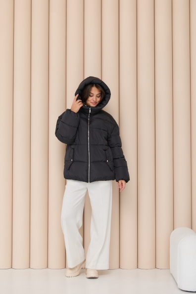 Пуховик Амстердам 65 Плащевка Ammy с эко пухом 16173 Цвет: Чорний