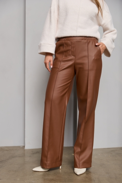 Штани Метро Екошкіра на замші 16157 Цвет: Карамель