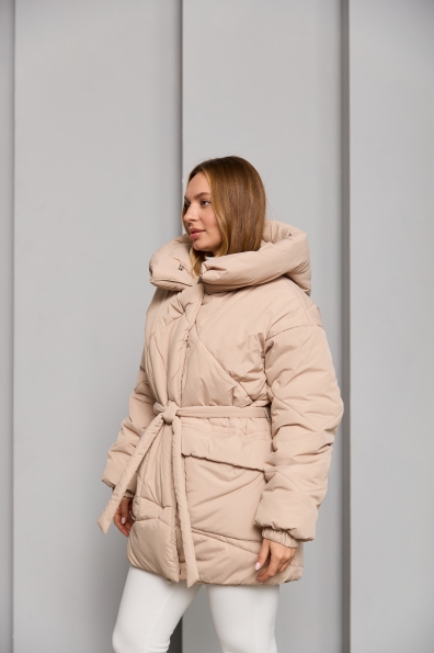 Пуховик Сідней 85 плащівка Ammy 16292 Цвет: світло бежевий
