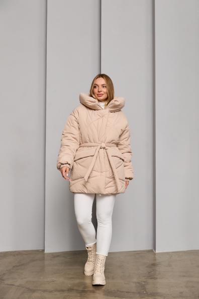 Пуховик Сідней 85 плащівка Ammy 16292 Цвет: світло бежевий