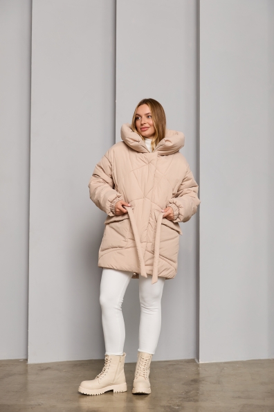 Пуховик Сідней 85 плащівка Ammy 16292 Цвет: світло бежевий