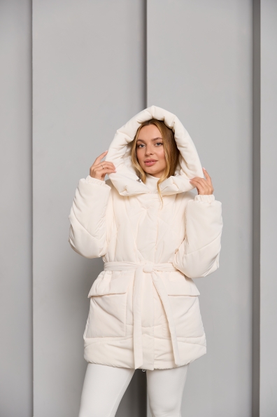 Пуховик Сідней 85 плащівка Ammy 16292 Цвет: молоко