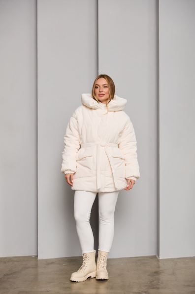 Пуховик Сідней 85 плащівка Ammy 16292 Цвет: молоко