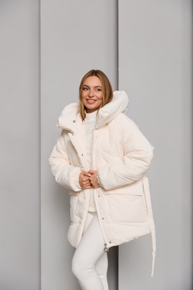 Пуховик Сідней 85 плащівка Ammy 16292 Цвет: молоко