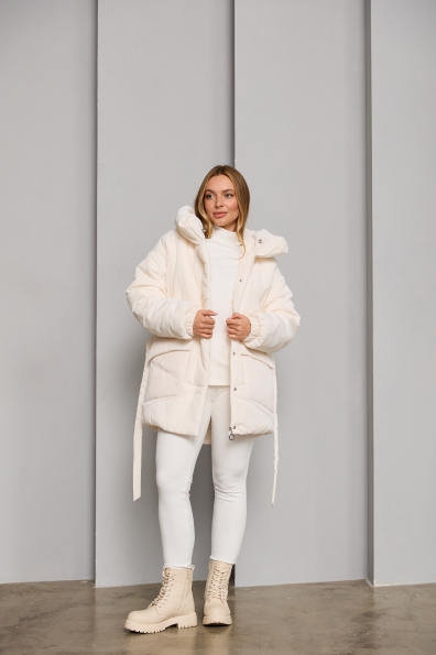 Пуховик Сідней 85 плащівка Ammy 16292 Цвет: молоко