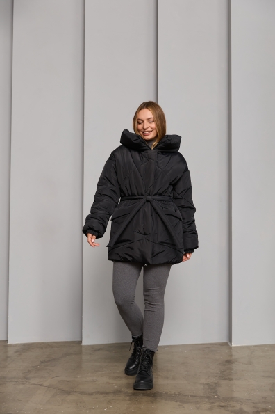 Пуховик Сідней 85 плащівка Ammy 16292 Цвет: Чорний