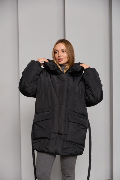 Пуховик Сідней 85 плащівка Ammy 16292 Цвет: Чорний