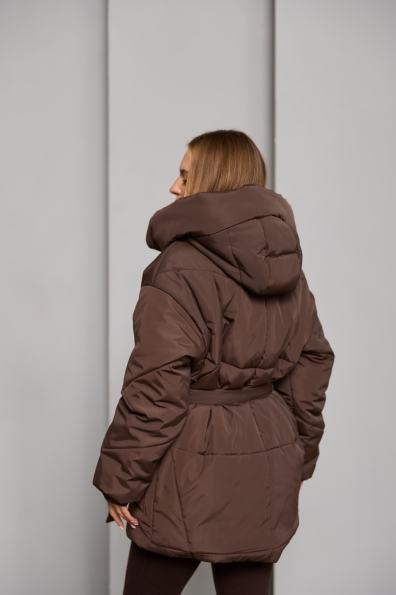 Пуховик Сідней 85 плащівка Ammy 16292 Цвет: Шоколад Темний
