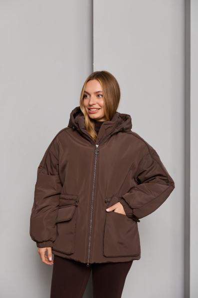 Куртка Бренд 65 Плащівка Ammy 16186 Цвет: Шоколад Темний