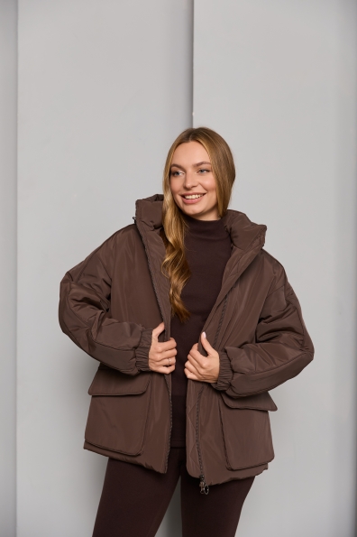 Куртка Бренд 65 Плащівка Ammy 16186 Цвет: Шоколад Темний