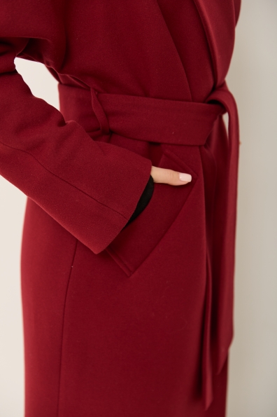 Пальто Влада 120  Кашемір Турецький утепленний 16294 Цвет: Марсала 144064