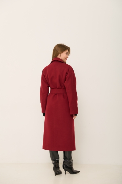 Пальто Влада 120  Кашемір Турецький утепленний 16294 Цвет: Марсала 144064