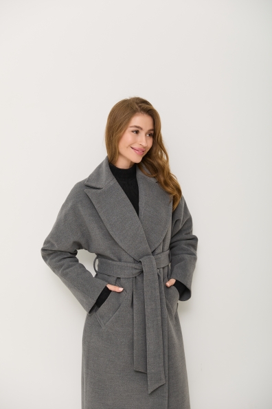 Пальто Влада 120  Кашемір Турецький утепленний 16294 Цвет: Сірий