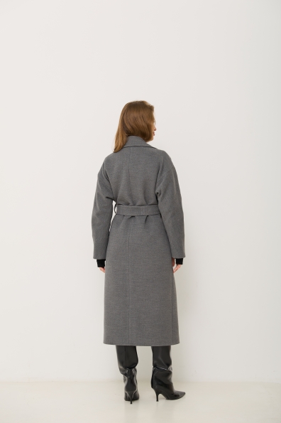 Пальто Влада 120  Кашемір Турецький утепленний 16294 Цвет: Сірий