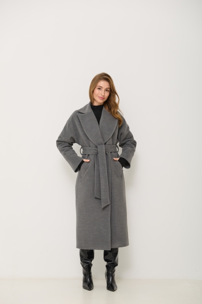 Пальто Влада 120  Кашемір Турецький утепленний 16294 Цвет: Сірий