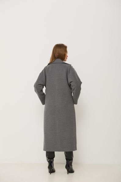Пальто Влада 120  Кашемір Турецький утепленний 16294 Цвет: Сірий
