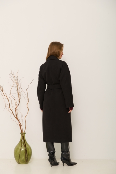 Пальто Влада 120  Кашемір Турецький утепленний 16294 Цвет: Чорний