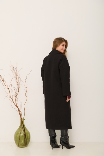 Пальто Влада 120  Кашемір Турецький утепленний 16294 Цвет: Чорний