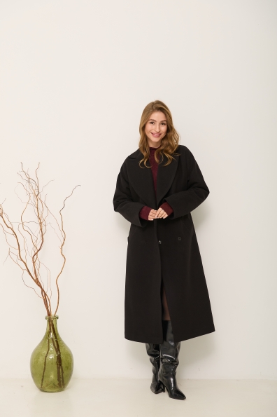 Пальто Влада 120  Кашемір Турецький утепленний 16294 Цвет: Чорний