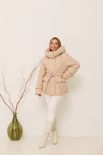 Куртка Нова 70 Плащівка Ammy стьобана ЗИМА 16372 Цвет: світло бежевий