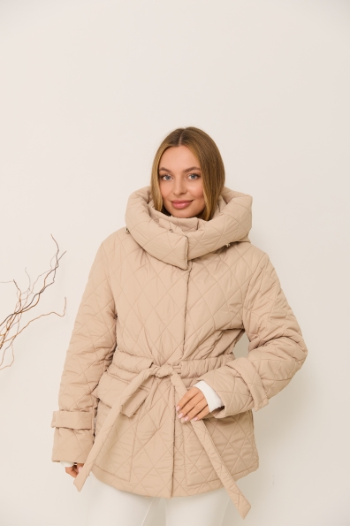Куртка Нова 70 Плащівка Ammy стьобана ЗИМА 16372 Цвет: світло бежевий