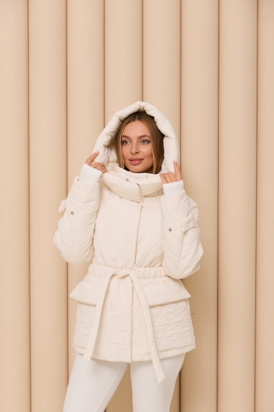 Куртка Нова 70 Плащівка Ammy стьобана ЗИМА 16372 Цвет: Молоко