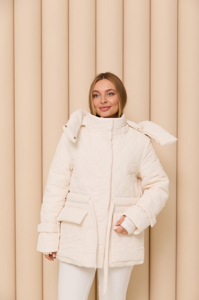 Куртка Нова 70 Плащівка Ammy стьобана ЗИМА 16372 Цвет: Молоко