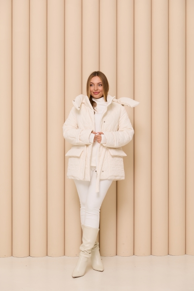 Куртка Нова 70 Плащівка Ammy стьобана ЗИМА 16372 Цвет: Молоко