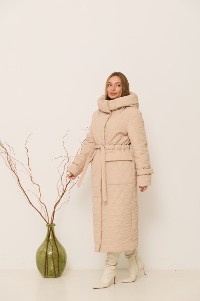 Куртка Нова 120 Плащівка Ammy стьобана ЗИМА 16369 Цвет: світло бежевий