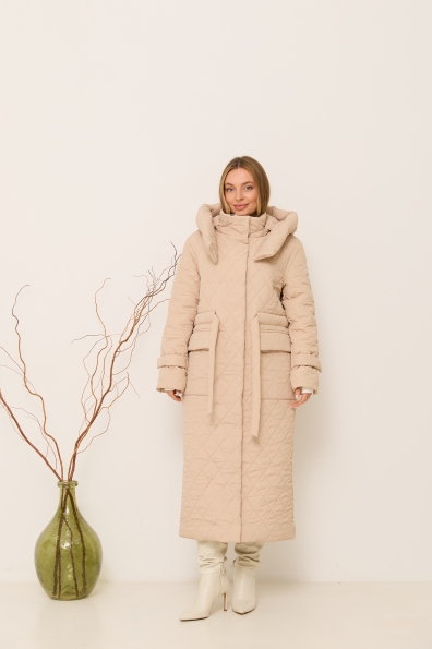 Куртка Нова 120 Плащівка Ammy стьобана ЗИМА 16369 Цвет: світло бежевий