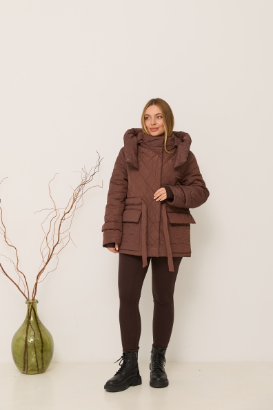 Куртка Нова 70 Плащівка Ammy стьобана ЗИМА 16372 Цвет: Шоколад