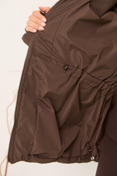 Пуховик Овертайм плащівка Ammy 16197 Цвет: Шоколад Темний