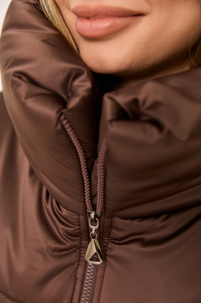 Пуховик Овертайм плащівка Grazia 16328 Цвет: Шоколад