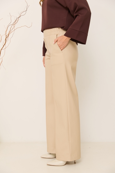 Штани Фул Екошкіра на замші 16159 Цвет: Бежевий 1