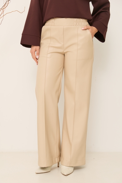 Штани Фул Екошкіра на замші 16159 Цвет: Бежевий 1