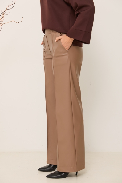 Штани Фул Екошкіра на замші 16159 Цвет: Мокко