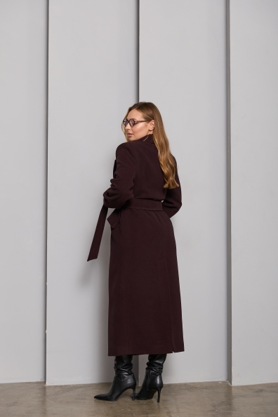 Пальто Вега 125 Кашемір гладкий ЗИМА 16365 Цвет: Шоколад