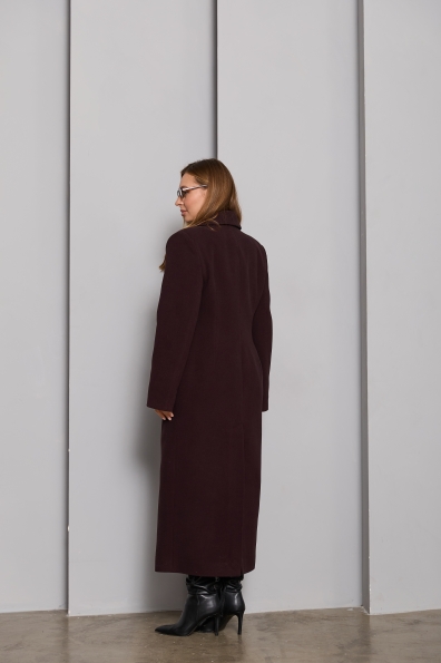 Пальто Вега 125 Кашемір гладкий ЗИМА 16365 Цвет: Шоколад