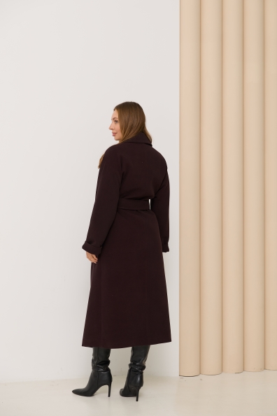 Пальто Влада 120  Кашемір гладкий утепленний 16384 Цвет: Шоколад