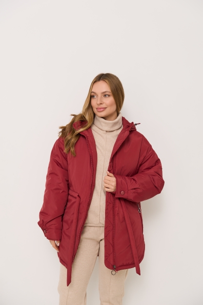 Куртка Нано утеплений Плащівка Ammy 16260 Цвет: Марсала 2