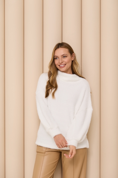 Кофта Фльор Трикотаж Альпака Преміум 16343 Цвет: Молоко