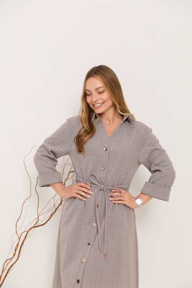 Сукня Дана Міді 3/4 Елка 16455 Цвет: Шоколад/Дрібна 2