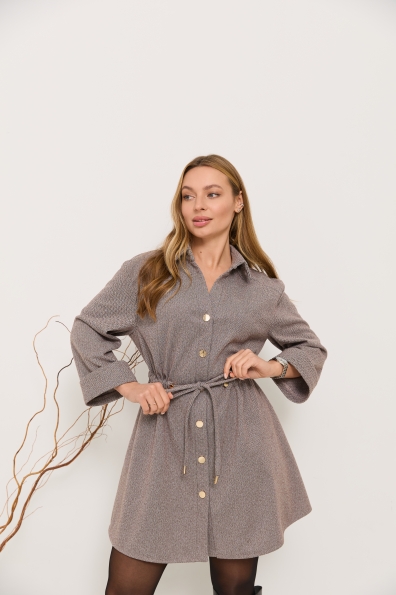 Сукня Дана Міні 3/4 Елка 16459 Цвет: Шоколад/Дрібна