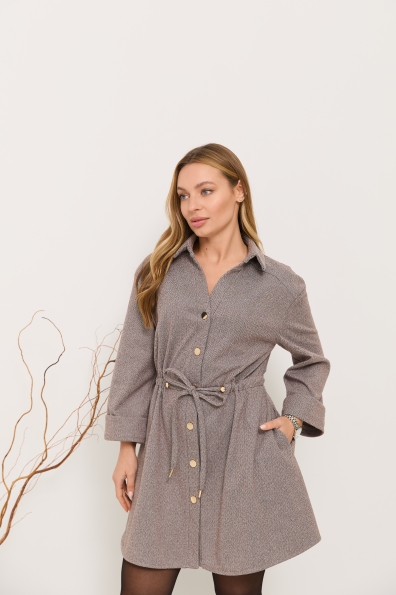 Сукня Дана Міні 3/4 Елка 16459 Цвет: Шоколад/Дрібна