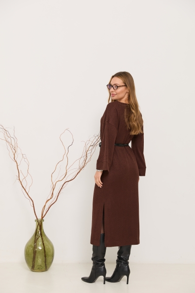 Сукня Луна Міді Трикотаж Ангора дизайн 16405 Цвет: Зигзаг2/Шоколад