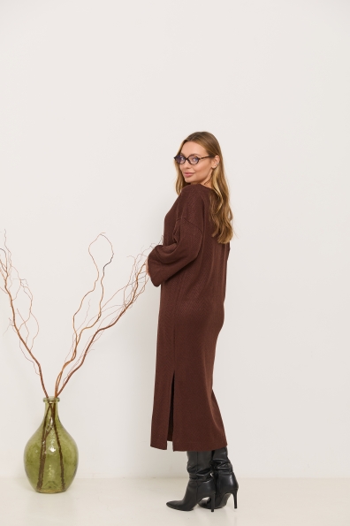 Сукня Луна Міді Трикотаж Ангора дизайн 16405 Цвет: Зигзаг2/Шоколад