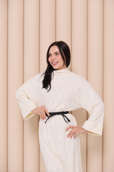 Сукня Сола Міді Трикотаж Ангора дизайн 16407 Цвет: Зигзаг/Молоко