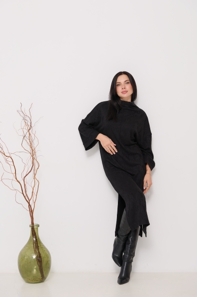 Сукня Сола Міді Трикотаж Ангора дизайн 16407 Цвет: Зигзаг/Чорний