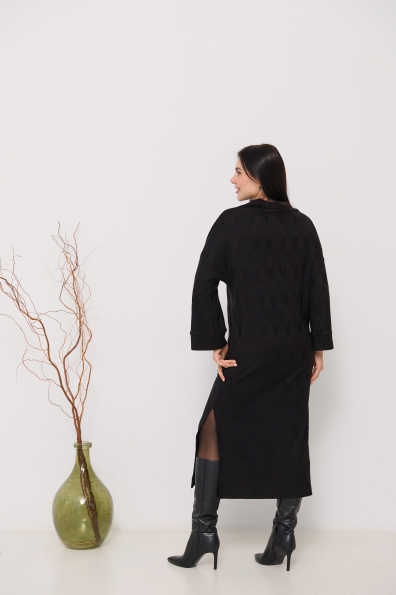 Сукня Сола Міді Трикотаж Ангора дизайн 16407 Цвет: Зигзаг/Чорний