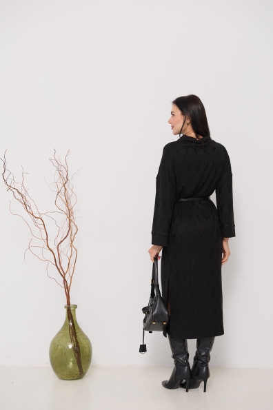 Сукня Сола Міді Трикотаж Ангора дизайн 16407 Цвет: Зигзаг/Чорний